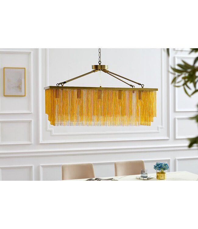 Invicta Interior Hanglamp ROYAL 80 cm met fijne gouden metalen kettingen - 43760