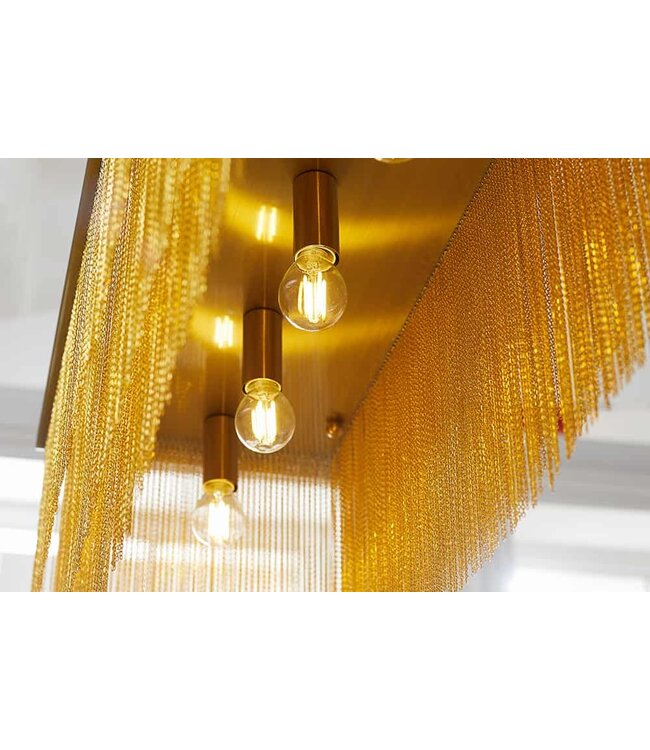 Invicta Interior Hanglamp ROYAL 80 cm met fijne gouden metalen kettingen - 43760