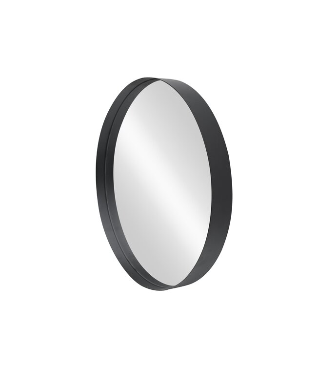 Invicta Interior Wandspiegel PORTRET 40 cm rond aluminium zwart - 48242