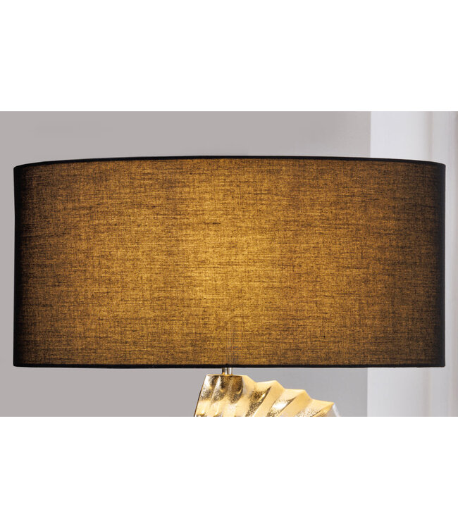 Invicta Interior Lampenkap 50x23x50cm zwart wit voor tafellamp - 42794