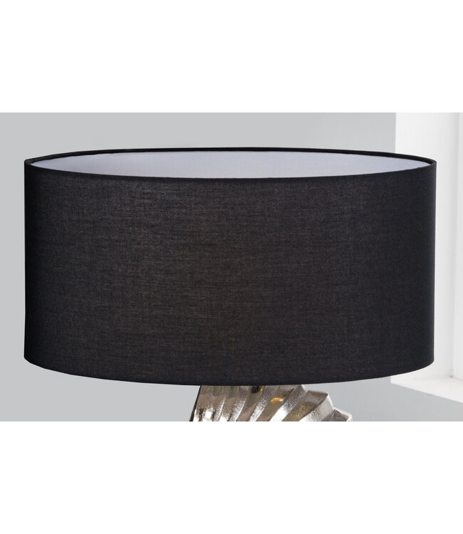 Invicta Interior Lampenkap 50x23x50cm zwart wit voor tafellamp - 42794