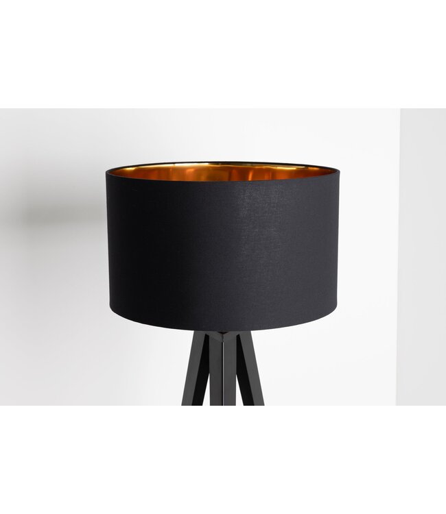 Invicta Interior Lampenkap 40x25x40cm zwart goud voor tafellampen - 42204