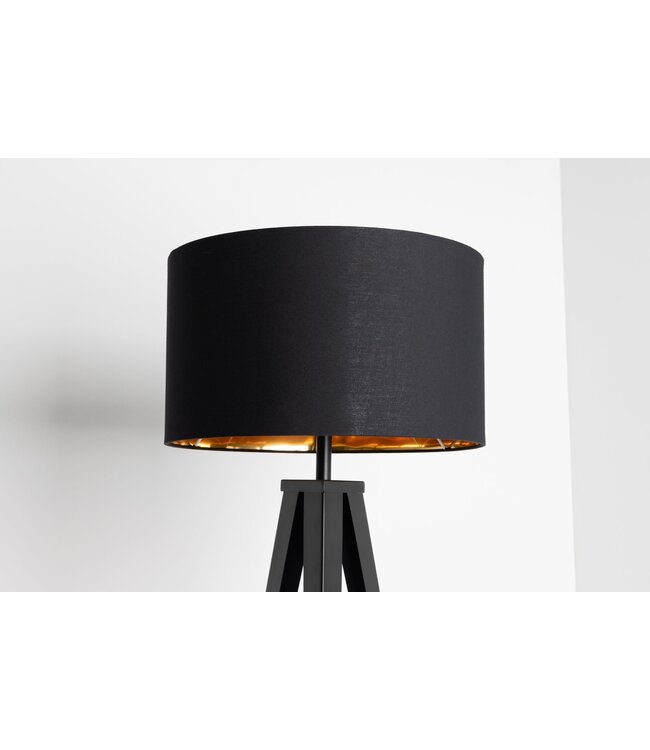 Invicta Interior Lampenkap 40x25x40cm zwart goud voor tafellampen - 42204