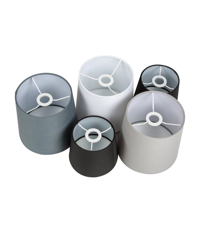 Invicta Interior Hanglamp LEVELS set van 5 lampenkappen in zwart, grijs en wit - 40694