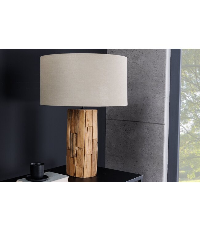 Invicta Interior Ronde lampenkap van linnen, 40x22x40 cm, beige, voor tafellamp - 42004-2