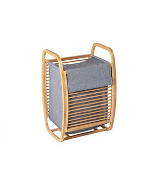 Invicta Interior Wasmand LAGOON SPA 60cm bamboe naturel uitneembare tas grijs - 40942