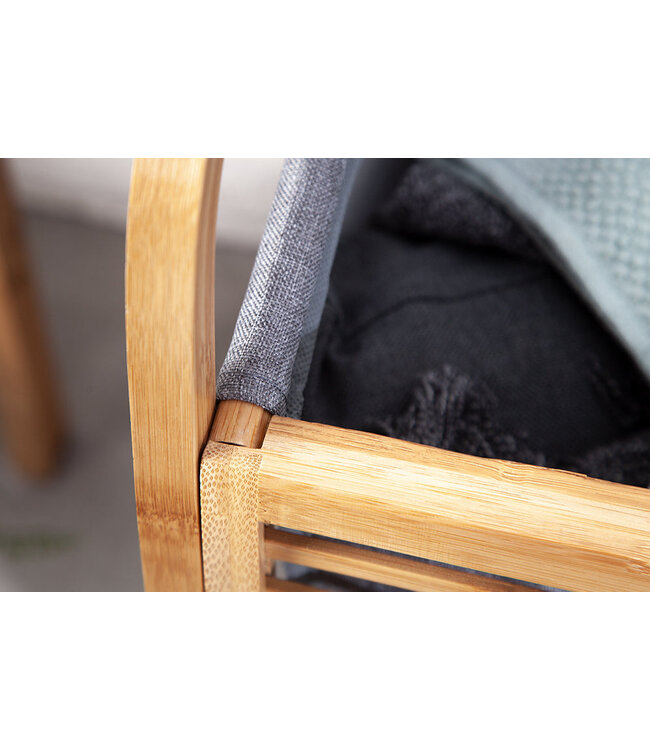 Invicta Interior Wasmand LAGOON SPA 60cm bamboe naturel uitneembare tas grijs - 40942