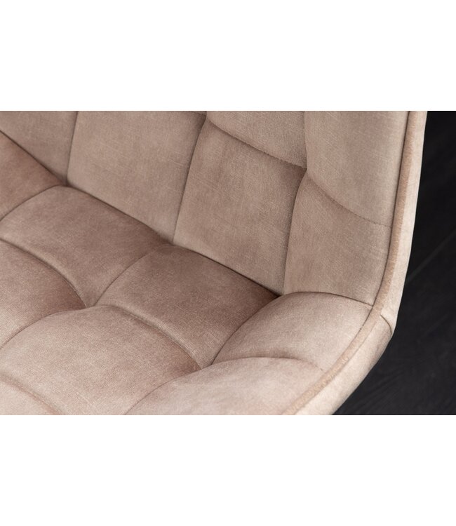 Invicta Interior Stoel ROADSTAR fluweel champagnegrijs met zwarte metalen poten - 47484