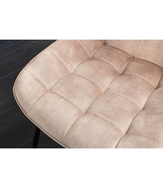 Invicta Interior Stoel ROADSTAR fluweel champagnegrijs met zwarte metalen poten - 47484