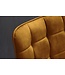 Invicta Interior Stoel ROADSTAR van fluweel in mosterdgeel met zwarte metalen poten - 47485