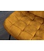 Invicta Interior Stoel ROADSTAR van fluweel in mosterdgeel met zwarte metalen poten - 47485