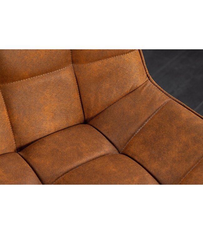 Invicta Interior Stoel ROADSTAR van microvezel in cognacbruin met zwarte metalen poten - 47481