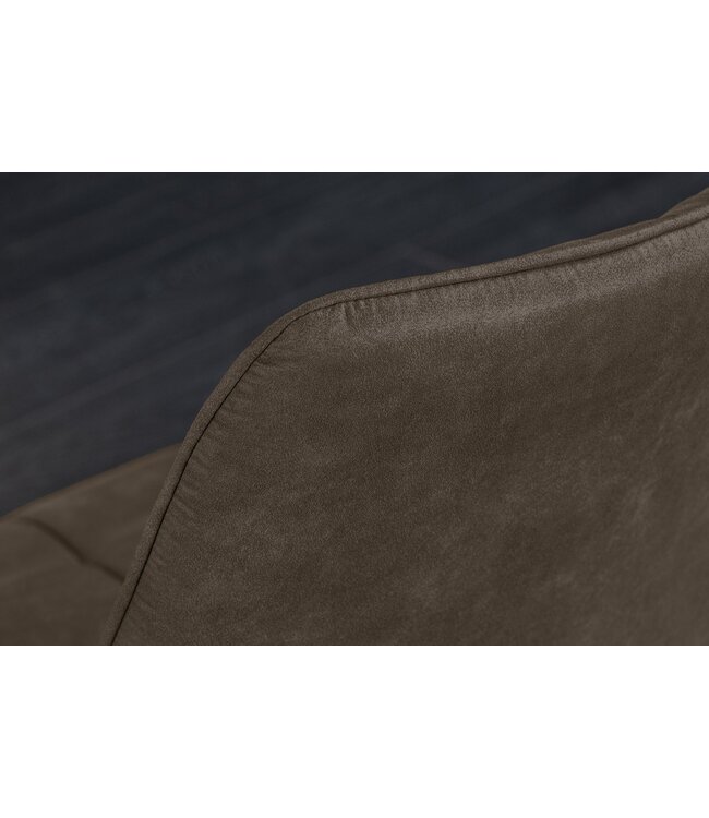 Invicta Interior Stoel ROADSTAR van microvezel in taupe met zwarte metalen poten - 47482