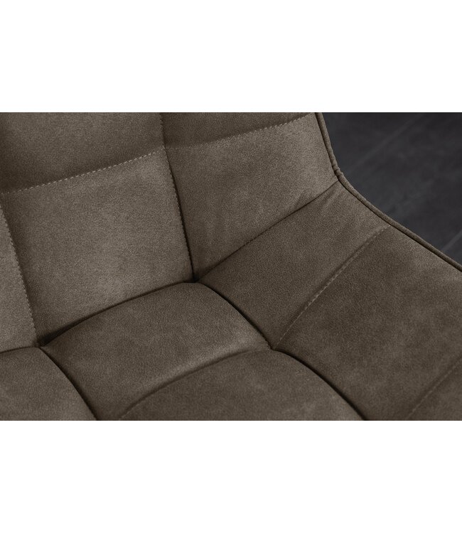 Invicta Interior Stoel ROADSTAR van microvezel in taupe met zwarte metalen poten - 47482