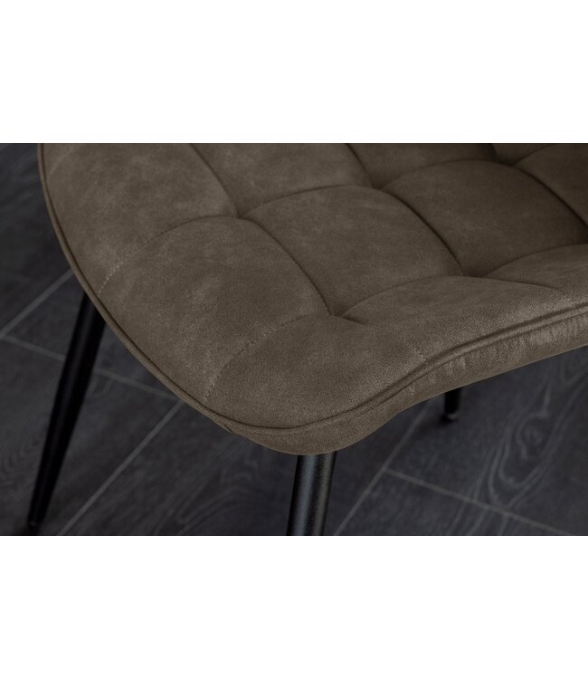 Invicta Interior Stoel ROADSTAR van microvezel in taupe met zwarte metalen poten - 47482