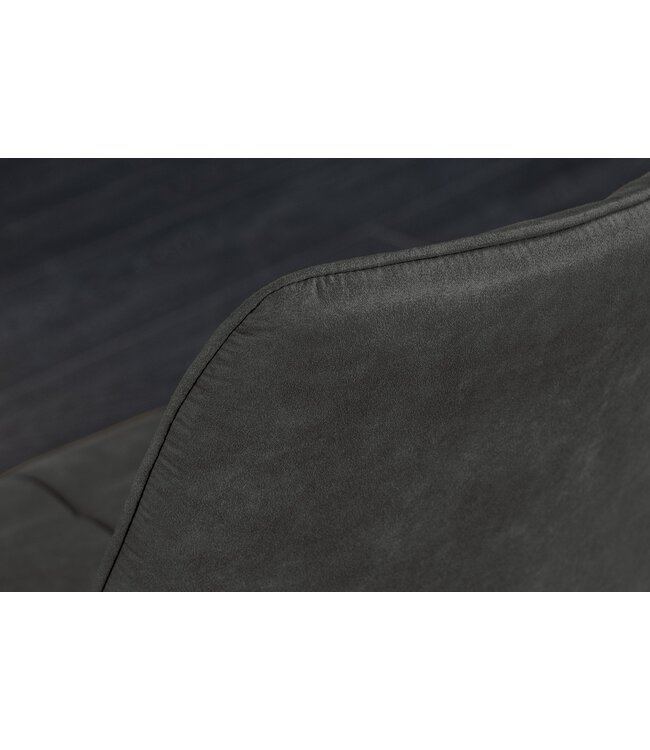 Invicta Interior Stoel ROADSTAR van microvezel, donkergrijs met zwarte metalen poten - 47483