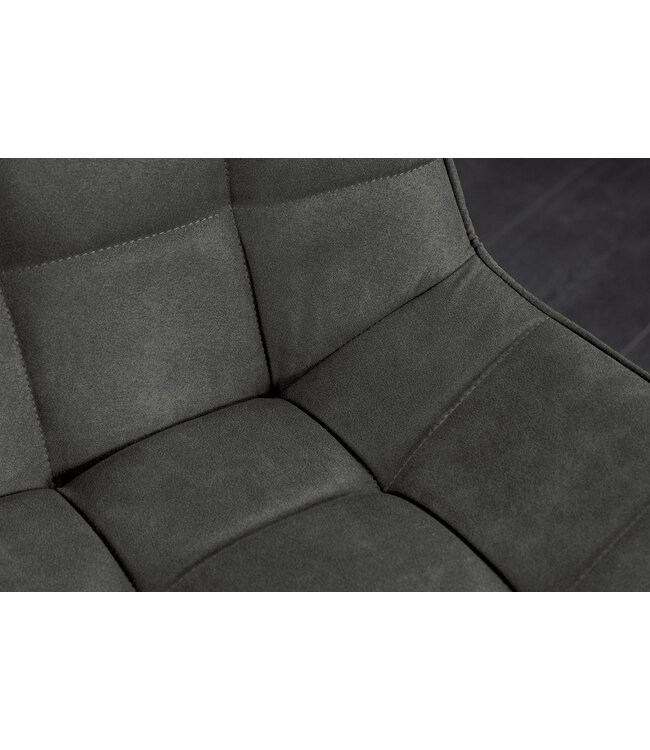 Invicta Interior Stoel ROADSTAR van microvezel, donkergrijs met zwarte metalen poten - 47483