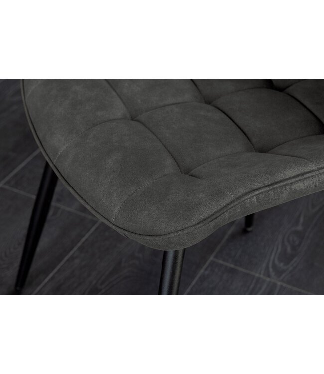 Invicta Interior Stoel ROADSTAR van microvezel, donkergrijs met zwarte metalen poten - 47483