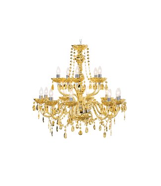 Invicta Interior Kroonluchter met kristallen, 15 armen, goudkleurig - 43168