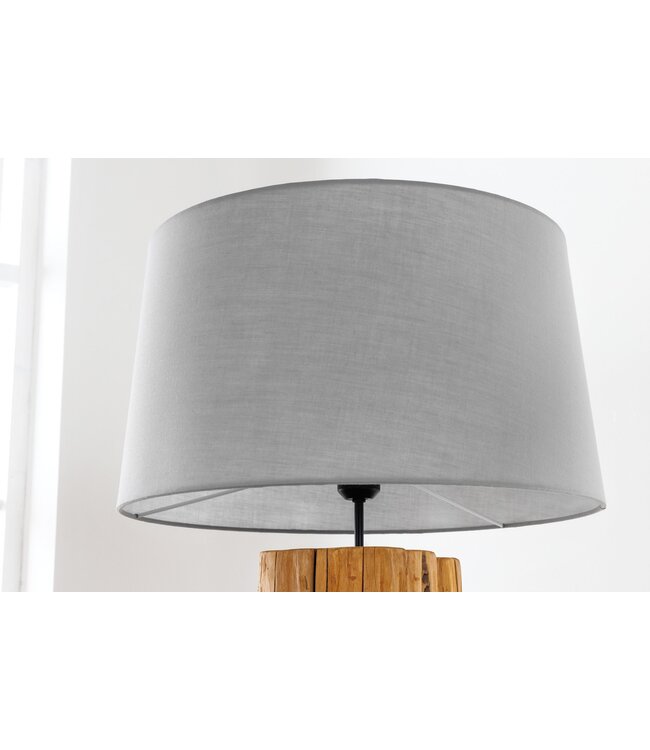 Invicta Interior Lampenkap 45x25x50cm kegelvormig linnen grijs voor staande lamp - 41092