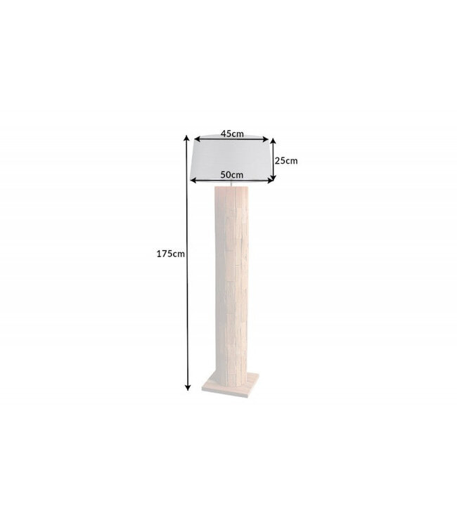 Invicta Interior Lampenkap 45x25x50cm kegelvormig linnen grijs voor staande lamp - 41092