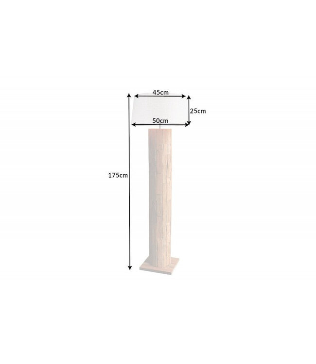 Invicta Interior Lampenkap 45x25x50cm kegelvormig linnen naturel voor staande lamp - 41093