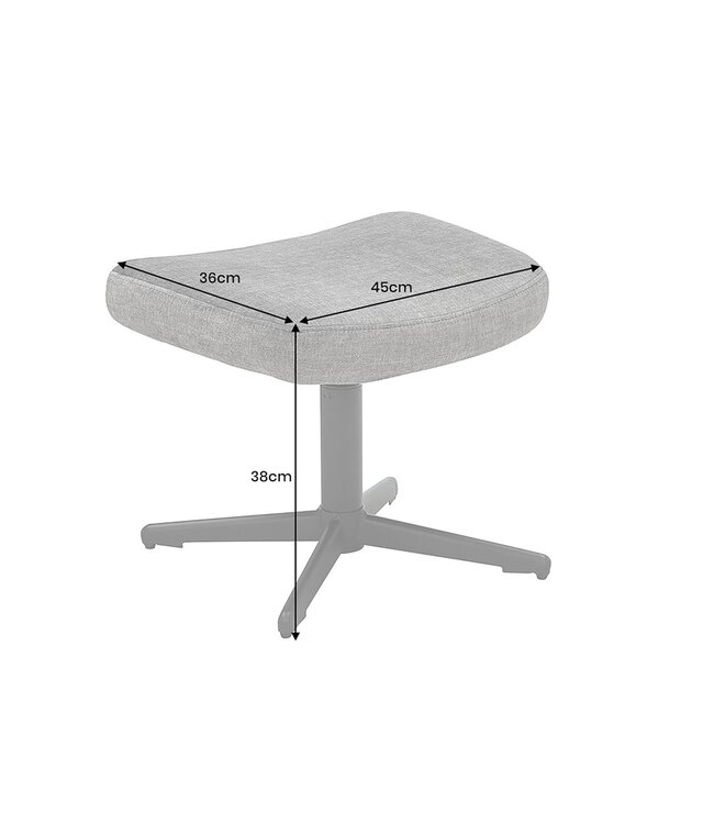 Invicta Interior Kruk VOGUE 45 cm draaibaar fluweel taupe met zwart metalen frame - 46702