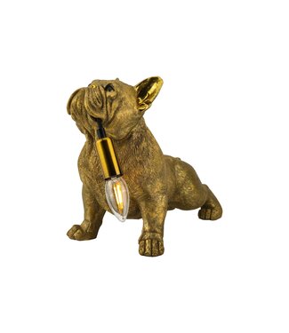 Invicta Interior Tafellamp BULLDOG 35 cm gouden hondensculptuur - 48006