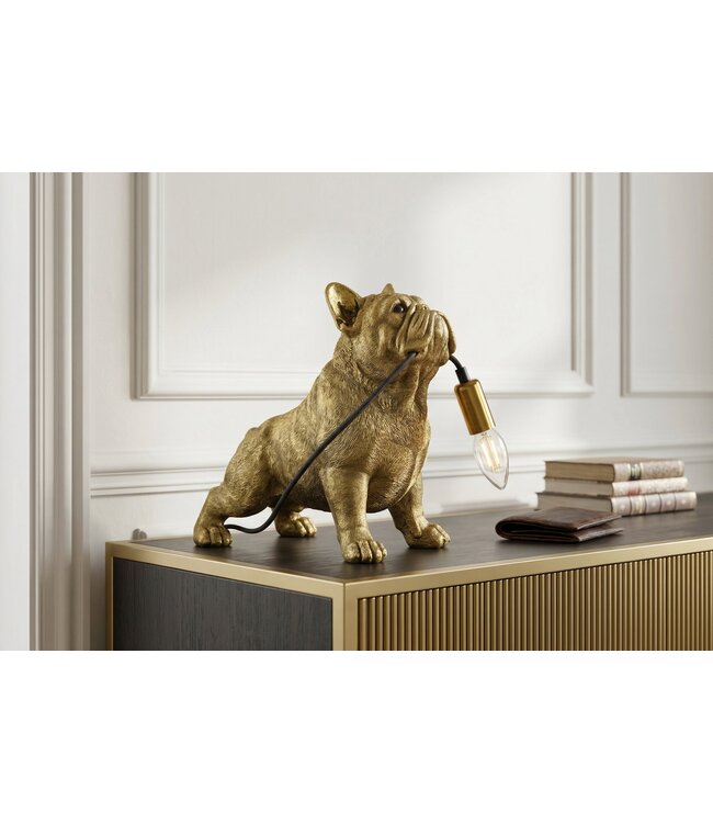 Invicta Interior Tafellamp BULLDOG 35 cm gouden hondensculptuur - 48006