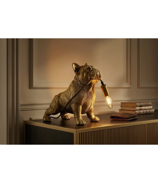 Invicta Interior Tafellamp BULLDOG 35 cm gouden hondensculptuur - 48006