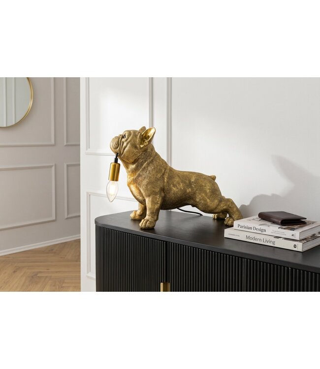 Invicta Interior Tafellamp BULLDOG 35 cm gouden hondensculptuur - 48006
