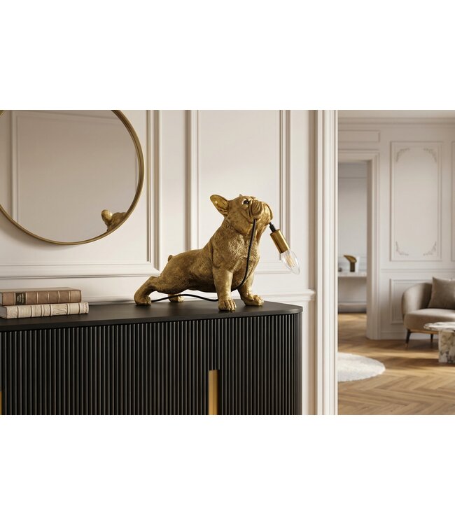 Invicta Interior Tafellamp BULLDOG 35 cm gouden hondensculptuur - 48006