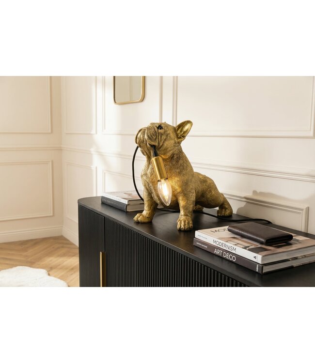 Invicta Interior Tafellamp BULLDOG 35 cm gouden hondensculptuur - 48006
