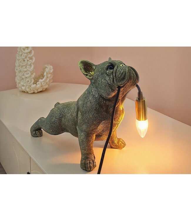 Invicta Interior Tafellamp BULLDOG 35 cm gouden hondensculptuur - 48006