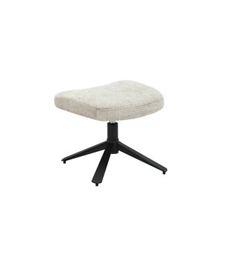 Invicta Interior Kruk CLOUD 45 cm draaibaar, bekleed met gestructureerde stof in champagnebeige met zwart metalen frame - 46706