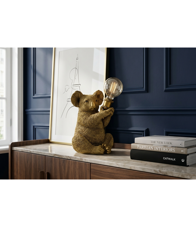 Invicta Interior Tafellamp KOALA 30cm gouden sculptuur - 48003