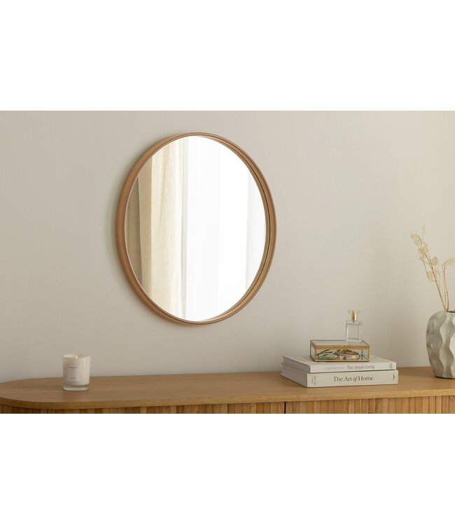 Invicta Interior Wandspiegel PORTRET 70 cm rond eikenhoutfineer - 48251