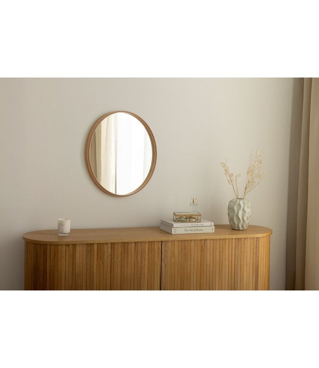 Invicta Interior Wandspiegel PORTRET 70 cm rond eikenhoutfineer - 48251