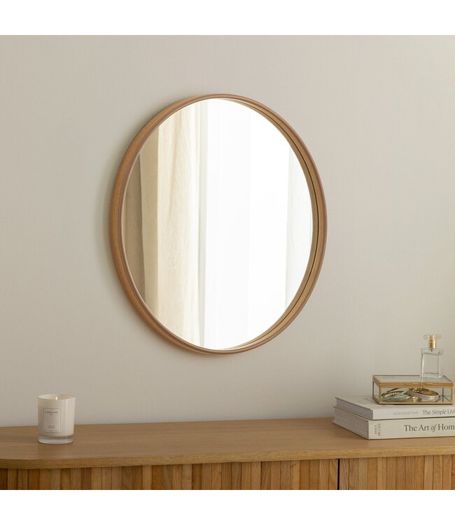 Invicta Interior Wandspiegel PORTRET 70 cm rond eikenhoutfineer - 48251