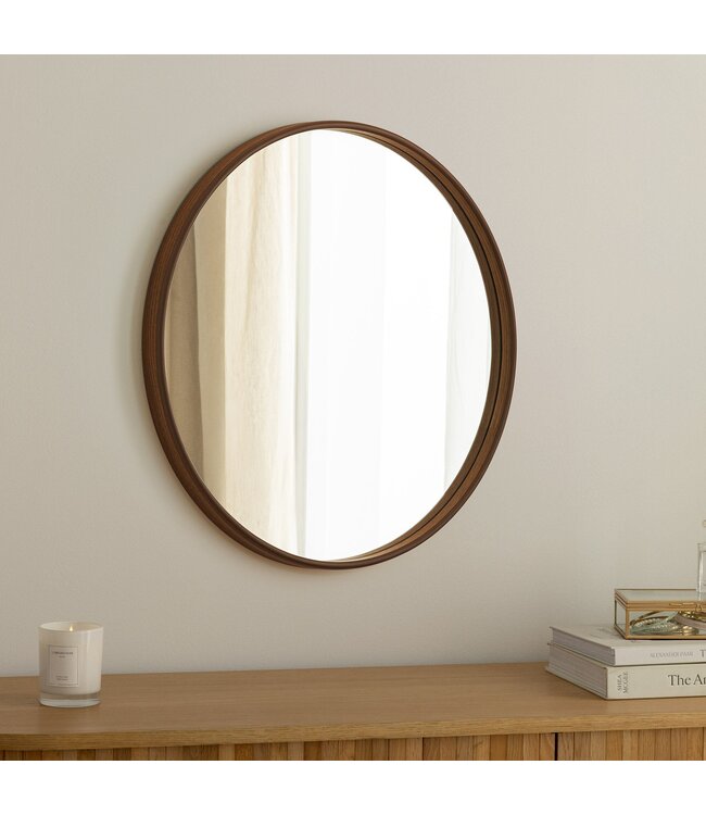 Invicta Interior Wandspiegel PORTRET 70 cm rond met walnoothouten fineer - 48250