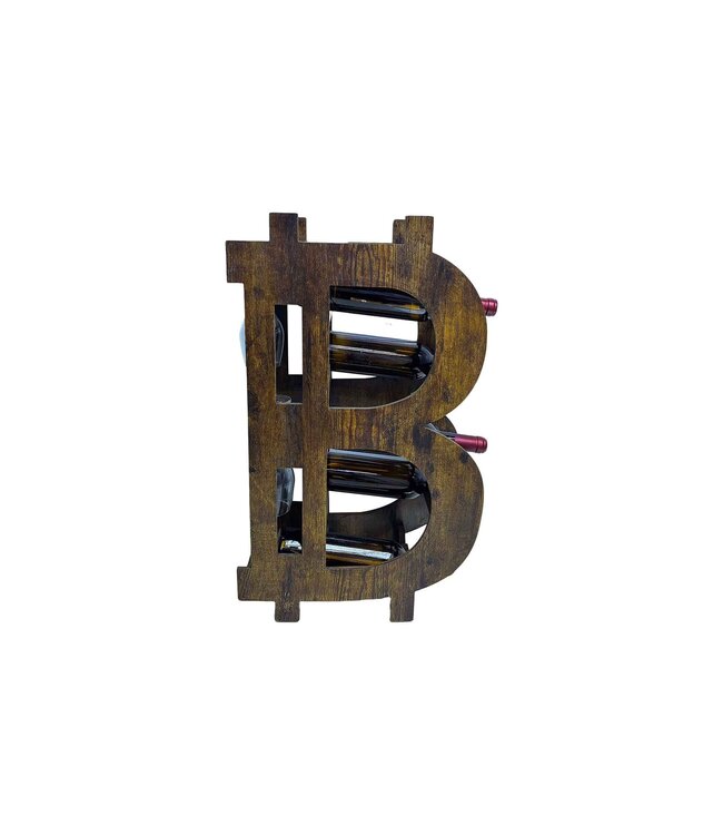 Invicta Interior Wijnrek half BITCOIN 70cm grenen naturel - 48136