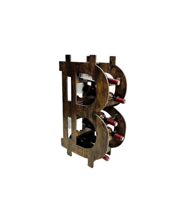 Invicta Interior Wijnrek half BITCOIN 70cm grenen naturel - 48136