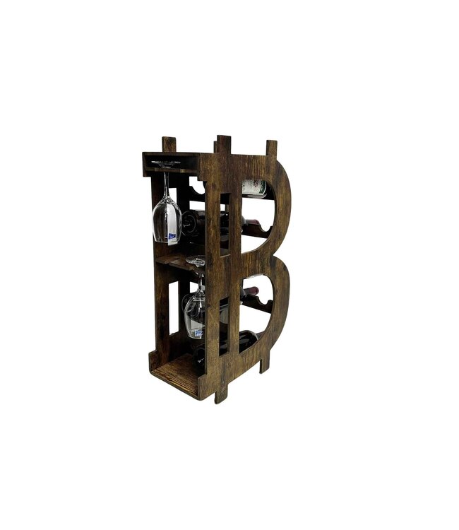 Invicta Interior Wijnrek half BITCOIN 70cm grenen naturel - 48136