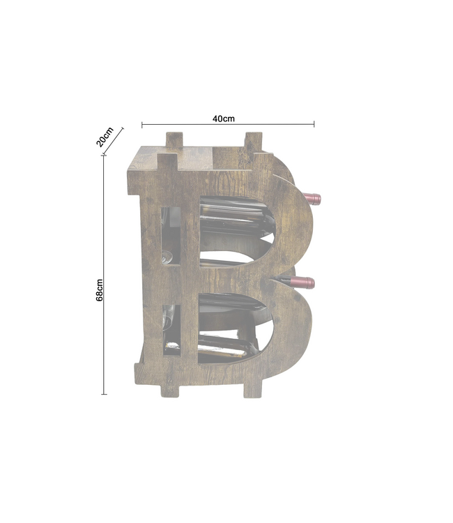 Invicta Interior Wijnrek half BITCOIN 70cm grenen naturel - 48136