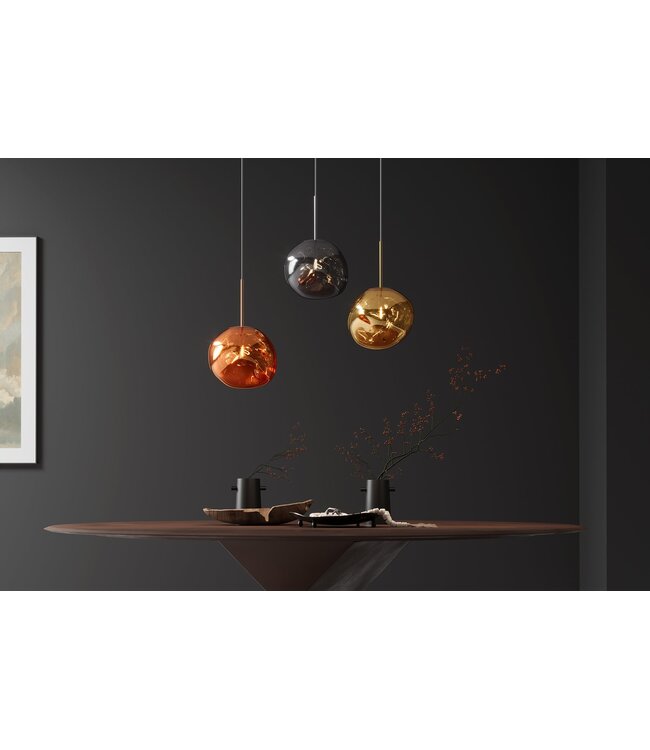 Invicta Interior Hanglamp LIQUID DIAMOND 20 cm, glas met rooklook - 46016