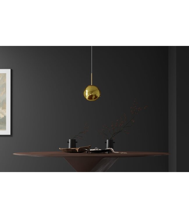 Invicta Interior Hanglamp LIQUID DIAMOND 20cm glas goud - 46014