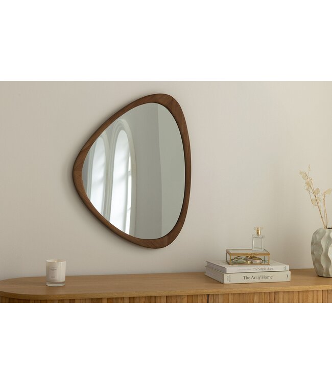 Invicta Interior ORGANIC wandspiegel 65 cm, massief hout, walnoothoutlook - 48245