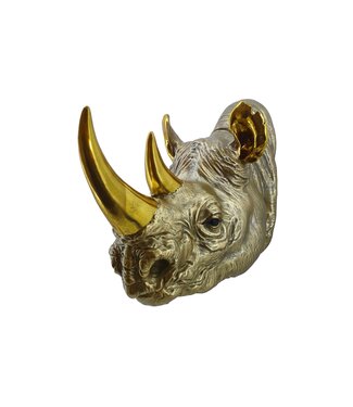 Invicta Interior Wanddecoratie RHINO 40cm handgemaakt goud - 48019