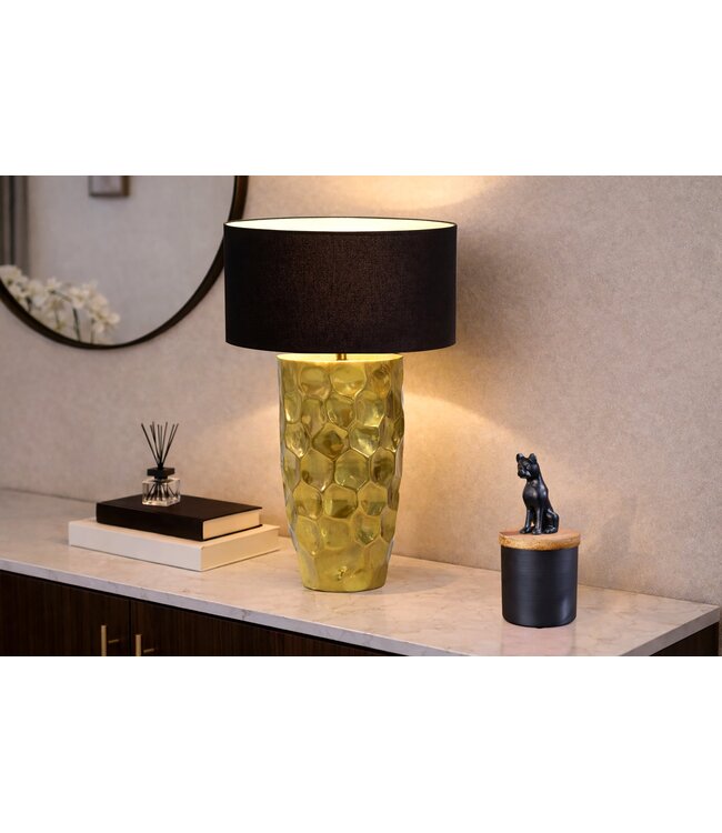 Invicta Interior Tafellamp AURELIA 55 cm met hamerslageffect, goudkleurig - 46659