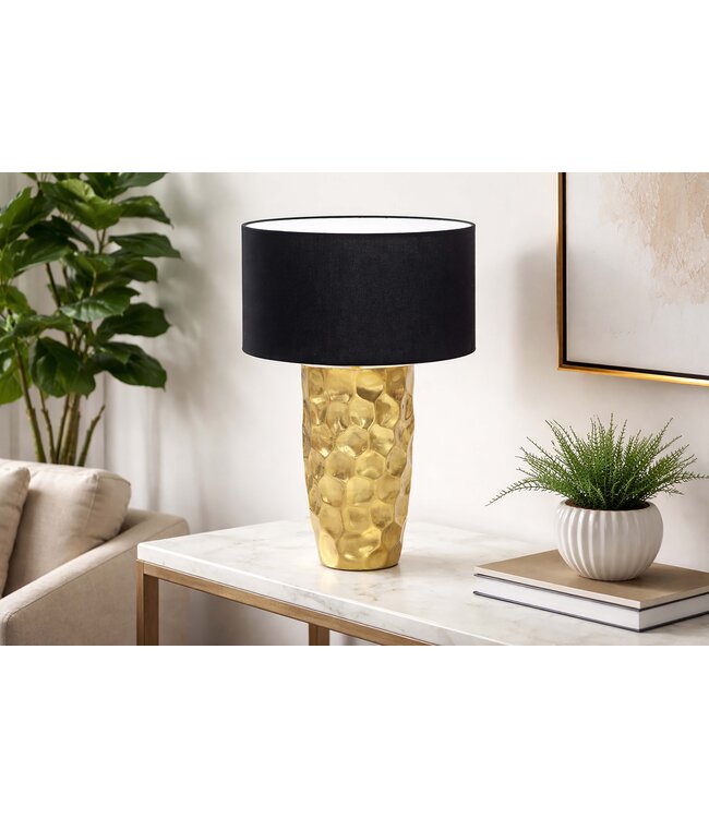 Invicta Interior Tafellamp AURELIA 55 cm met hamerslageffect, goudkleurig - 46659